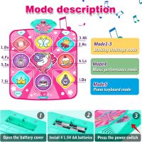 Unicorn Dance Mat, Dance Mixer Rhythm Step Play Mat, Pink Dance Pad with LED Lights, Adjustable Volume, Built-in Music, 5 Game Modes, Xmas B-Day Gifts for 3-12 Years Old Girls Toys - Image 4
