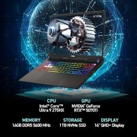 MSI Vector 16 HX AI 16” 240Hz QHD+ Gaming Laptop: Intel Core Ultra 9-275HX, NVIDIA Geforce RTX 5070Ti, 16GB DDR5, 1TB NVMe SSD, Thunderbolt 5, Wi-Fi 7, Win 11 Home: Cosmo Gray A2XWHG-211US - Image 2