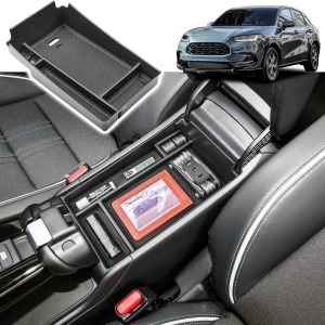 RUNROAD Center Console Organizer Tray Compatible with Honda HR-V 2023 2024 2025 2026 HRV Accessories, ABS Console Organizer Armrest Storage Box Coin Holder, Black
