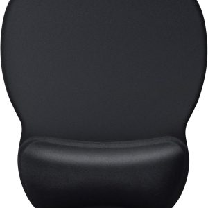 MROCO Ergonomic Mouse Pad with Gel Wrist Rest, Comfortable Mousepad with Smooth Wrist Support Surface and Non-Slip PU Base for Pain Relief, Computer, Laptop, Office & Home, 9.4 x 8.1 in, Black Color