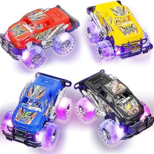 Light-Up Monster Truck Toys (2-Pack) – Push-&-Go Cars with Glowing Wheels – Birthday Gift for Toddlers, Boys & Girls Ages 3+ – Durable Friction-Powered Trucks – Batteries Included