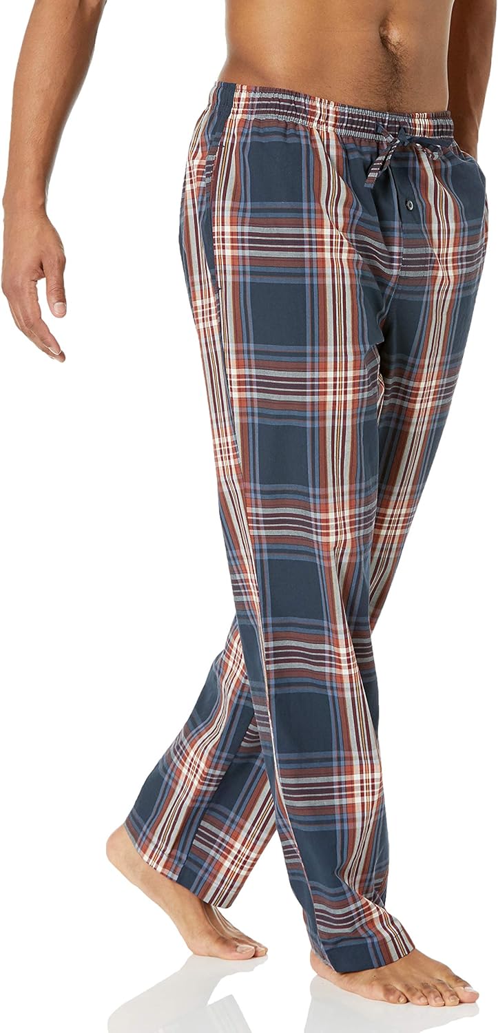 Amazon Essentials Men’s Straight-Fit Woven Pajama Pant with Pockets