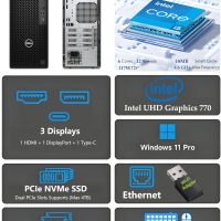 Dell OptiPlex 7020 Tower Business Desktop Computer, 32GB DDR5 RAM, 1TB PCIe SSD, Intel 6-Core i5-12500 (Beat i7-11700), DVDRW, WiFi Adapter, RJ-45, Type-C, HDMI, DisplayPort, Windows 11 Pro - Image 2