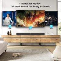 MZEIBO Sound Bar for Smart TV，80W Detachable Bluetooth Soundbar with Powerful Bass, 2-in-1 Home Theater Audio System, ARC/Optical/AUX Connectivity for TV/PC/Laptop/Game Console - Image 6