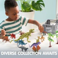 JOYIN Dinosaur Toys with Activity Play Mat & Storage Cage, 19 PCS Realistic Dinosaur Figures & Trees for Toddlers Kids Ages 3-5, Ideal for Boys and Girls Gift - Image 6