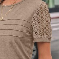 AUTOMET Women's Short Sleeve Shirts Dressy Lace Summer Tops 2025 Spring Trendy Casual T-Shirts Cute Work Outfits Blouses - Image 5