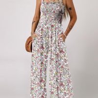 Dokotoo Women's Casual Loose Overalls Jumpsuits One Piece Sleeveless Printed Wide Leg Long Pant Rompers With Pockets - Image 2