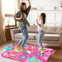 Unicorn Dance Mat, Dance Mixer Rhythm Step Play Mat, Pink Dance Pad with LED Lights, Adjustable Volume, Built-in Music, 5 Game Modes, Xmas B-Day Gifts for 3-12 Years Old Girls Toys - Image 2