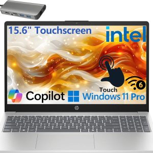 HP 15.6" Touchscreen Laptop Computer for Home Business and Student, 32GB DDR4 RAM, 1TB PCIe SSD, 13th Gen Intel 6-Core (Beat i5-1155G7), WiFi 6, Bluetooth 5.3, Copilot Key, Windows 11 Pro, Type-C Hub