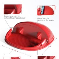 Loncaster Car Phone Holder, Car Phone Mount Silicone Car Pad Mat for Various Dashboards, Slip Free Desk Phone Stand Compatible with iPhone, Samsung, Android Smartphones, GPS Devices and More (Red) - Image 3
