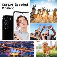 KXD A09 Unlocked Android Phones, Android 12 Smartphones, 6.56" HD+, 4000mAh 10W Fast, Octa-Core 8GB+128GB/SD 256GB Smart Phone, 13MP+8MP, Face ID Unlock Phone, 4G Dual SIM Phone (Deep Black) - Image 4