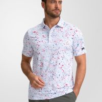 Obla Mens Golf Polo Shirts Short Sleeve Dry Fit Performance Moisture Wicking Casual Print Collared Golf Shirts for Men - Image 2