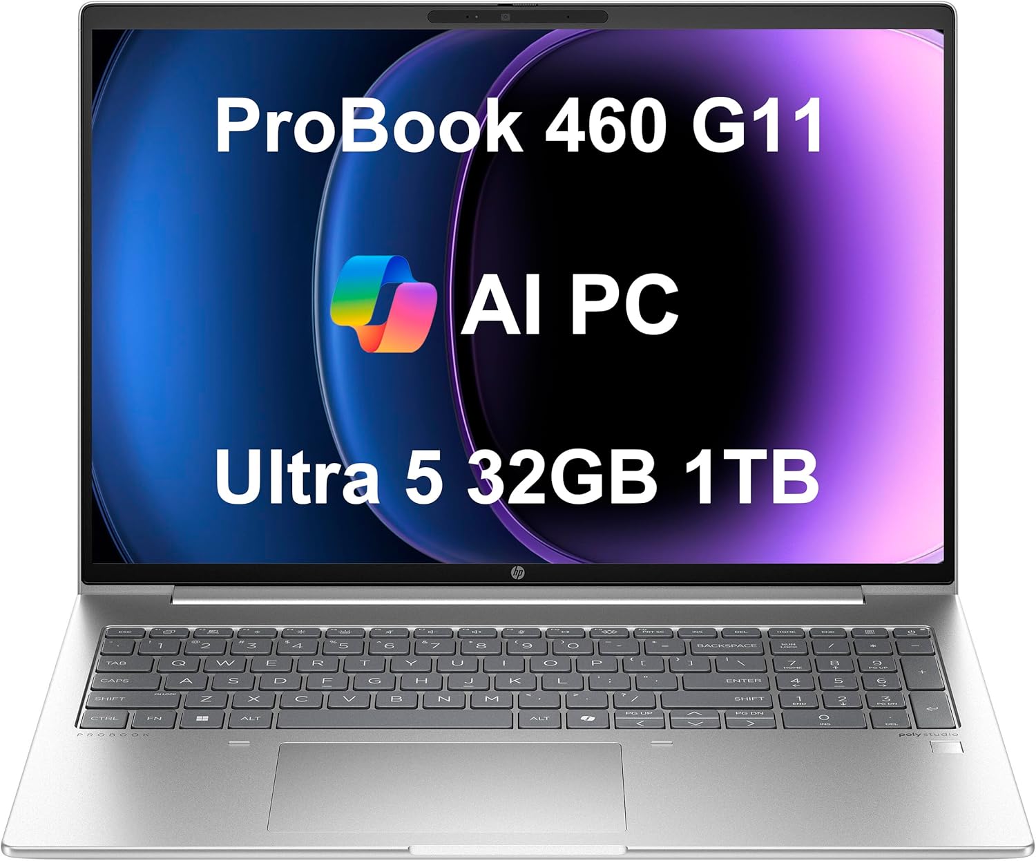 HP ProBook 460 G11 Business Laptop (16″ FHD+ Anti-Glare, Intel Core Ultra 5 125U (> i7-1355U), 32GB DDR5 RAM, 1TB SSD) Backlit, Fingerprint, 1080p Webcam, Wolf Security, Win 11 Pro, 2025 AI PC