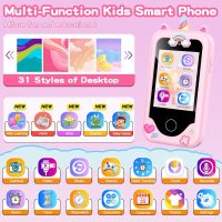 Kids Smart Phone for Girls, Christmas Birthday Gifts for Girls Age 3-10,Kids Toys Cell Phone, Toddler Learning Play Toy Phone with Dual Camera, Game, Music Player - Image 2