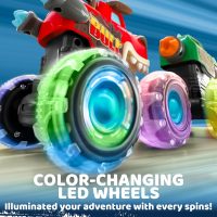 JOYIN 3 Pack Monster Truck Toy - Motion Activated Light-Up Cars for Toddlers - Monster Treads Lightning Wheels - Baby Toy Present - Press & Go Cars for Boys Girls Birthday Gifts - Image 2