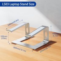 BESIGN LS03 Aluminum Laptop Stand, Ergonomic Detachable Computer Stand, Notebook Riser Compatible with Air, Pro, Dell, HP, Lenovo More 10-15.6" Laptops, Silver - Image 4