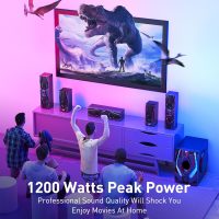 Bobtot Surround Sound Systems Home Theater System - 1200 Watts Peak Power 10" Subwoofer 5.1/2.1 Wired Audio Stereo Speakers Strong Bass with HDMI ARC Optical AUX Bluetooth Input - Image 3
