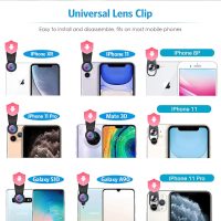 Cell Phone Camera Lens Kit,11 in 1 Universal 20x Telephoto 0.63Wide Angle 15X Macro 198°Fisheye 2X Telephoto Kaleidoscope CPL Starlight Eyemask Tripod,for Most iPhone Smartphone (Black) - Image 7