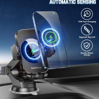 Wireless Car Charger, Fast Charging Phone Holder 3 in 1 Phone Mount Auto Clamping Car Accessories Compatible with iPhone 16 15 14 13 12 11 Xs XR, Samsung S23 Ultra S22 S21 S20/S10+ S9(Midnight Black) - Image 2