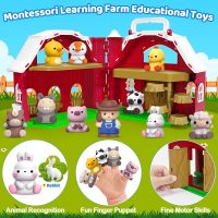 Aigybobo Farm Animals Big Barn Toys for 1 2 3 Year Old, Toddler Montessori Learning Toy, Farm Playset with Animal Figures and DIY Stickers, Christmas Birthday Gift for Baby Boys Girls Age 12-18 Months - Image 3