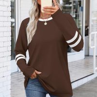 SAMPEEL Long Sleeve Shirts for Women Color Block Casual Tops Fall Outfits 2025 Basic Tees Trendy Clothes - Image 3