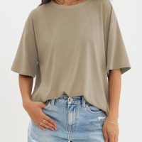 ATHMILE Womens Oversized T Shirts Loose Fit Crewneck Short Sleeve Tops Summer Casual Blouse Y2K 2025 Basic Tee Beach - Image 5