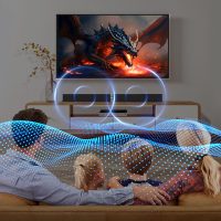 MZEIBO Sound Bar for Smart TV，80W Detachable Bluetooth Soundbar with Powerful Bass, 2-in-1 Home Theater Audio System, ARC/Optical/AUX Connectivity for TV/PC/Laptop/Game Console - Image 8