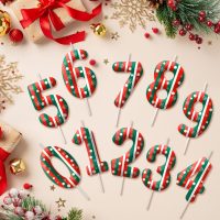 Christmas Themed Birthday Candles for Cake, Number 4th Candle, Happy Birthday Cake Topper for Boys Girls, Christmas Birthday Party Decorations Supplies Gifts - Image 3