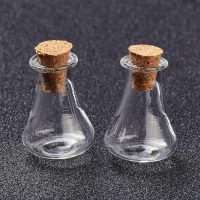 10Pcs Clear Glass Cork Bottles, Glass Empty Wishing Bottles DIY Vials for Home Decorations for Halloween christmas DIY Art Crafts Party Home Decoration, 1.7x2.7cm - Image 2