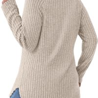 Saloogoe Long Sleeve Shirts for Women 2025 Fall Clothes Tunic Tops Loose Fit Dressy Crewneck Pullover Sweaters Curved Hem - Image 5