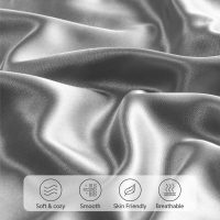 Satin Body Pillowcase, Silk Pillow Cases for Hair and Skin, Grey Body Pillow Cover with Envelope Closure, Gift for Women (20x54 inch) 1 Pack - Image 5