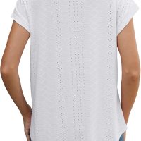 XIEERDUO Womens Tops Short Sleeve Shirts Blouses for Women Dressy Casual Cap Sleeve Tops with Curved Hem - Image 4
