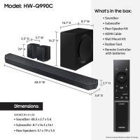 Samsung HW-Q990C 11.1.4ch Soundbar w/Wireless Dolby Audio, Rear Speakers Included w/Q-Symphony, SpaceFit Sound Pro, Adaptive Sound, Game Mode Pro, Airplay 2, AVA, Alexa Built-in - Image 2