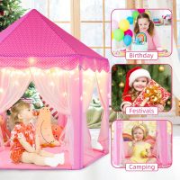 Monobeach Princess Tent Girls Large Playhouse Kids Castle Play Tent with Star Lights Toy for Children Indoor and Outdoor Games, 55'' x 53'' (DxH) - Image 7