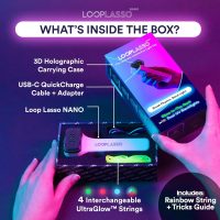 Loop Lasso NANO Glow in the Dark Rave Toys with Built-in UV Blacklight - Interactive Rope Launcher STEM Toy - Viral Flow and String Shooter Toy for Kids and Adults - Image 3