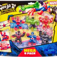 Heroes of Goo Jit Zu Marvel Mega Mini 6 Pack - Squishy, Stretchy, Gooey Mini Heroes - Ironman, Spider-Man, Captain America, Miles Morales, Hulk and Black Panther - Image 2