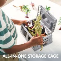 JOYIN Dinosaur Toys with Activity Play Mat & Storage Cage, 19 PCS Realistic Dinosaur Figures & Trees for Toddlers Kids Ages 3-5, Ideal for Boys and Girls Gift - Image 4