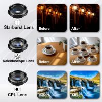 Phone Camera Lens Kit 21 in 1 with Selfie Light Universal 18x Telephoto Lens with Tripod 0.63x Wide Angle 15x Macro 198° Fisheye 2X Telephoto Cpl Compatible with Most Smartphone - Image 6