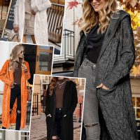 Fall Cardigan Sweaters for Women Fashion 2025 Open Front Hooded Cable Oversized Long Trendy Warm Winter Coats Outfits - Image 6