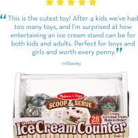 Melissa & Doug Wooden Scoop and Serve Ice Cream Counter (28 pcs) - Play Food and Accessories - Image 5