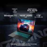 GIGABYTE - Gaming A16 Gaming Laptop - 165Hz 1920x1200 WUXGA - NVIDIA GeForce RTX 5070 - Intel i7-13620H - 1TB SSD with 32GB DDR5 RAM - Windows 11 Home AD Gaming A16 CWHI3US864SH - Image 3