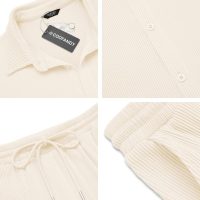COOFANDY Men's 2 Piece Outfit Casual Short Sleeve Button Down Shirt Beach Summer Loose Pant Sets - Image 5