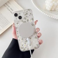 ZTOFERA for iPhone 13/14 Magnetic Case Compatible with Magsafe,Aesthetic Floral Pattern Design Cute for Girl Women,Anti-Drop Protective Hard Phone Cover for iPhone 13/14-Big White Flower - Image 6