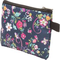 Generic 1Pcs Money Wallet Floral Print Coin Purse Polyester Prussian Blue 13.5x11cm - Image 2