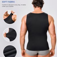 Mens Compression Shirt Slimming Body Shaper Vest Workout Tank Tops Abs Abdomen Undershirts - Image 3