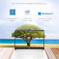 HP 14 Laptop, Intel Celeron N4020, 4 GB RAM, 64 GB Storage, 14-inch Micro-edge HD Display, Windows 11 Home, Thin & Portable, 4K Graphics, One Year of Microsoft 365 (14-dq0040nr, Snowflake White) - Image 2