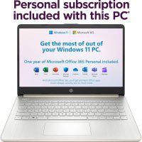 HP Touchscreen Laptop Computer for Home Student Study, 1-Year Office, 4GB DDR4 RAM, 64GB eMMC, Intel Processor, 14 inch, WiFi 6, Bluetooth, Windows 11 Home S, Pale Gold - Image 3