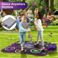 Flooyes Dance Mat Toys for 3-12 Year Old Kids, Electronic Dance Pad with Light-up 6-Button Wireless Bluetooth, Music Dance with 5 Game Modes, Birthday Toys Gifts for 3 4 5 6 7 8 9 10+ Year Old Girls - Image 8