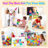 Magnetic Tiles,100PCS 3D Building Blocks, Magnets Building Set for Kids, Construction STEM Stacking Toys, Magnets Toy Gift for Toddlers, Boys and Girls - Image 4
