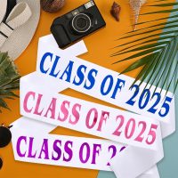 Class of 2025 Sash, White Finally Graduated Sash with Foil Royal Blue Letters Cheerleader Senior 2025 Sash for Graduation Party Supplies - Image 6